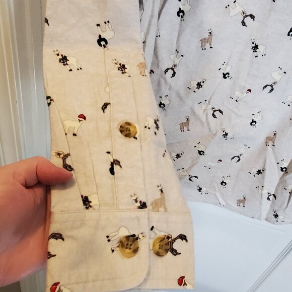 Duluth Trading Co. Holiday Llama Reindeer Long sleeve Shirt | Large-Tall - Picture 6 of 6
